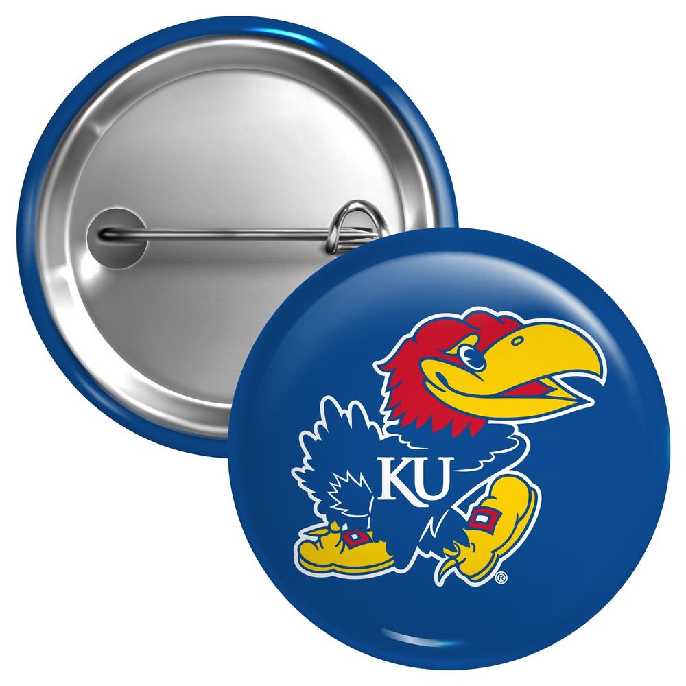 Kansas Jayhawks Button Pin - 3 Size Options