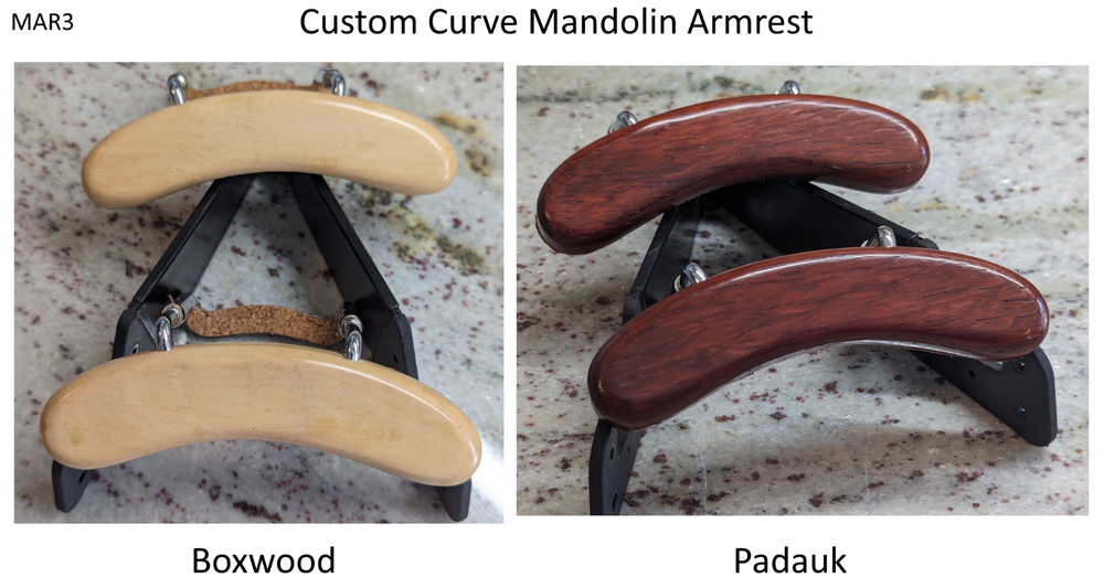 New Custom Curve Design Mandolin Armrest w/Chrome Hardware