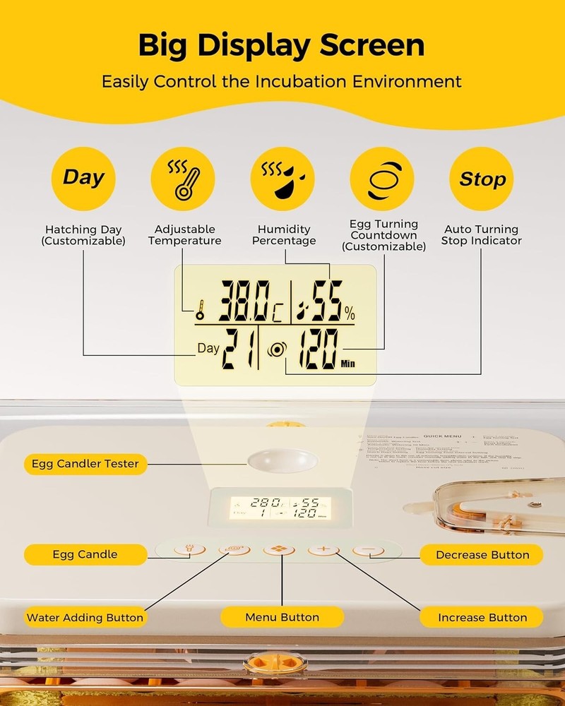 New Incubator Egg Automatic 56 Egg Turning Egg Hatching Temp & Humidity Control