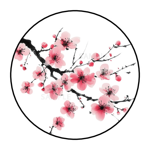 Cherry Blossoms stickers labels tags envelope seals party favors