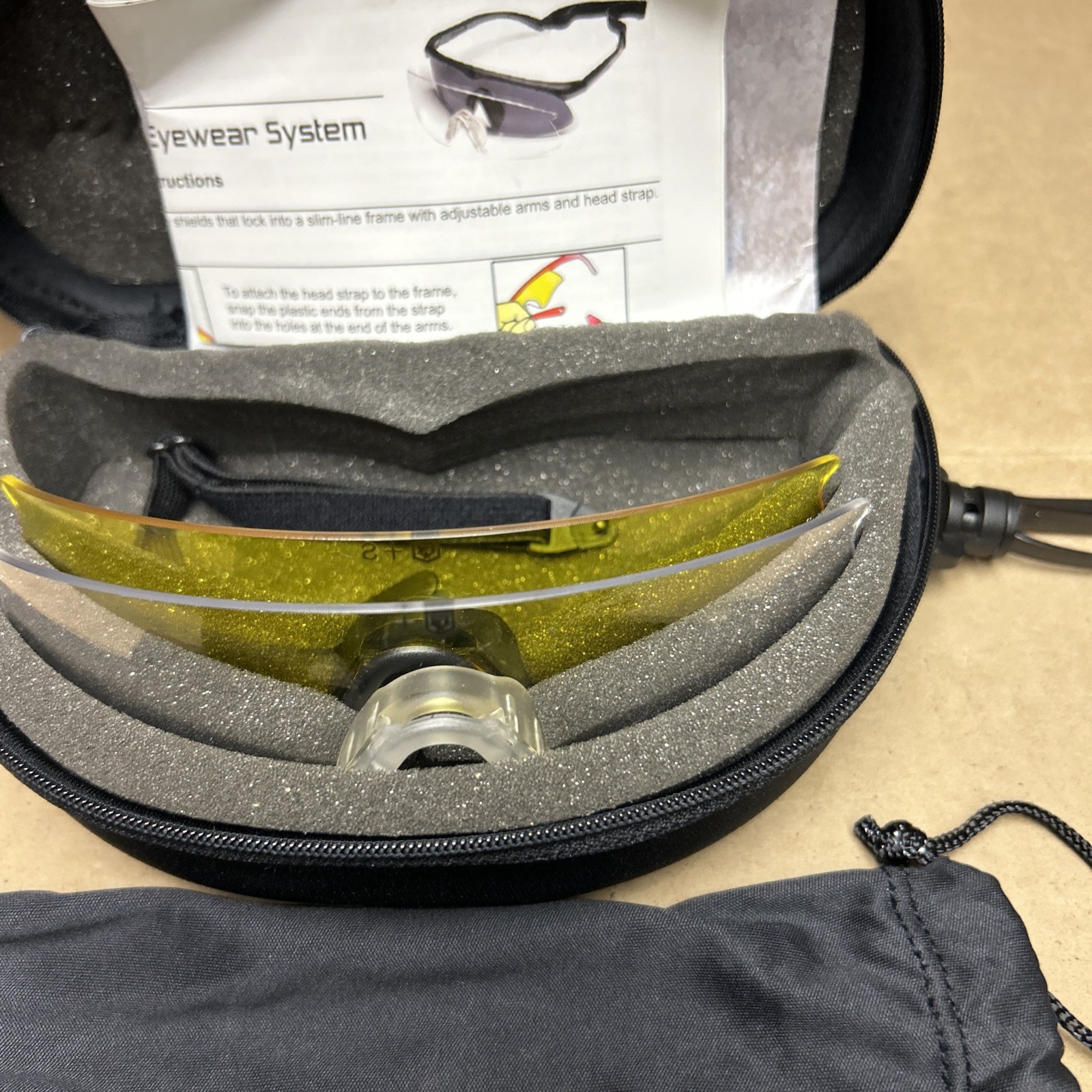 Revision Military Black Safety Glasses With Case And Lens ANSI Z 87 Impact