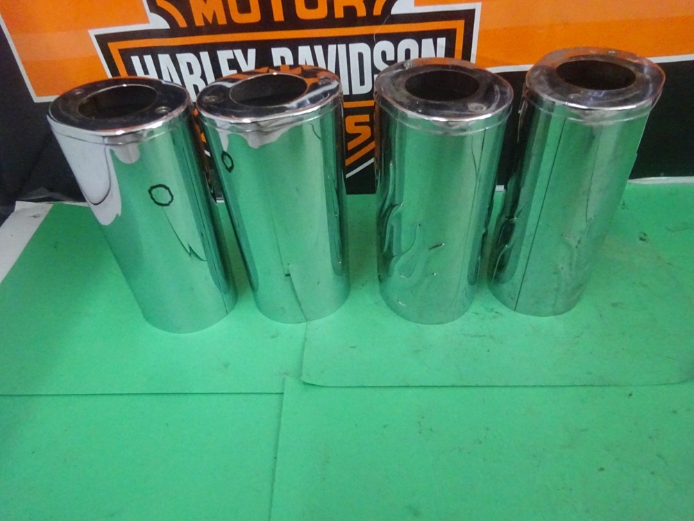 Harley FL OTHERS USED PAIR CHROME UPPER Fork SLIDER COVERS