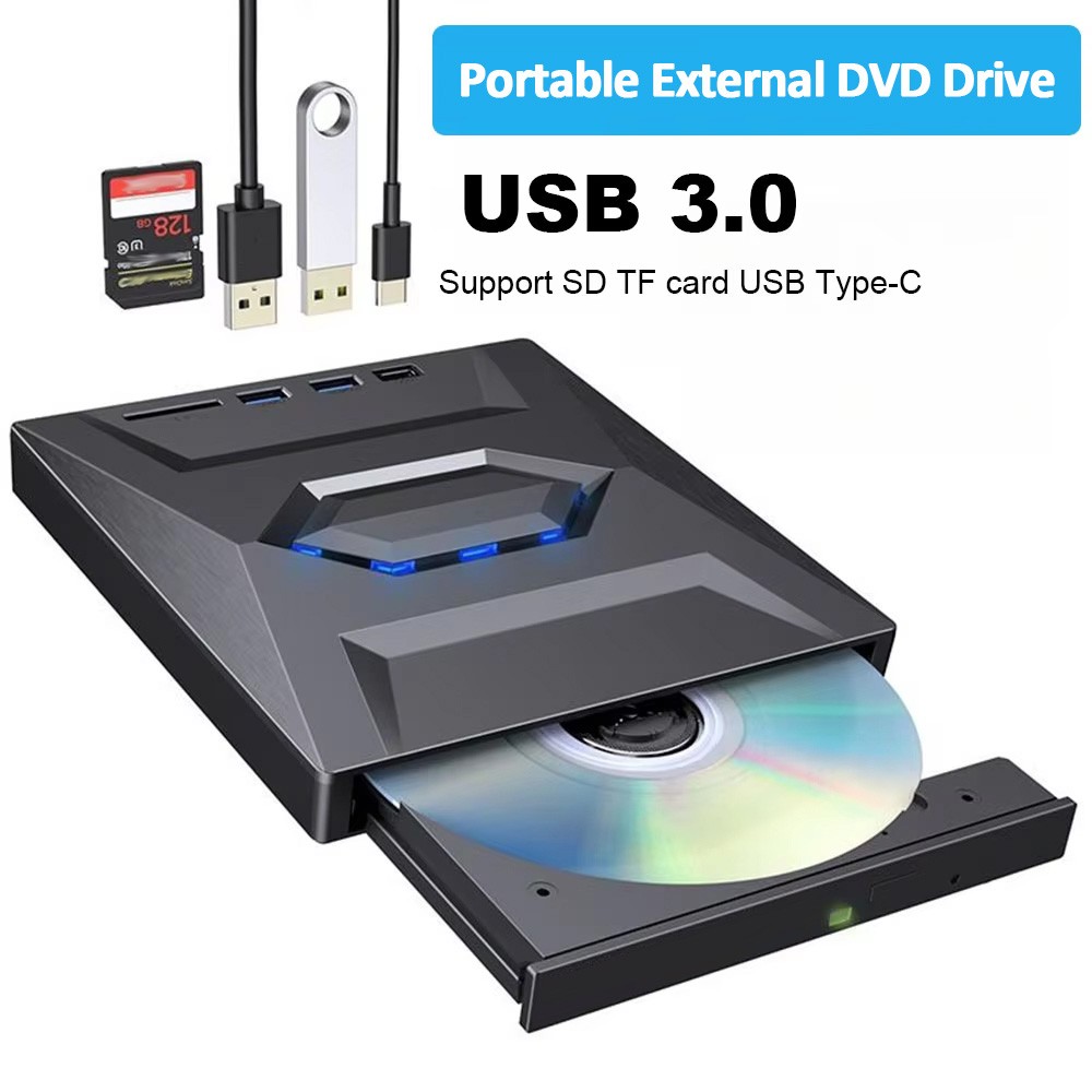 External CD DVD Burner Reader Write USB 3.0 High Speed for Windows PC Mac Laptop