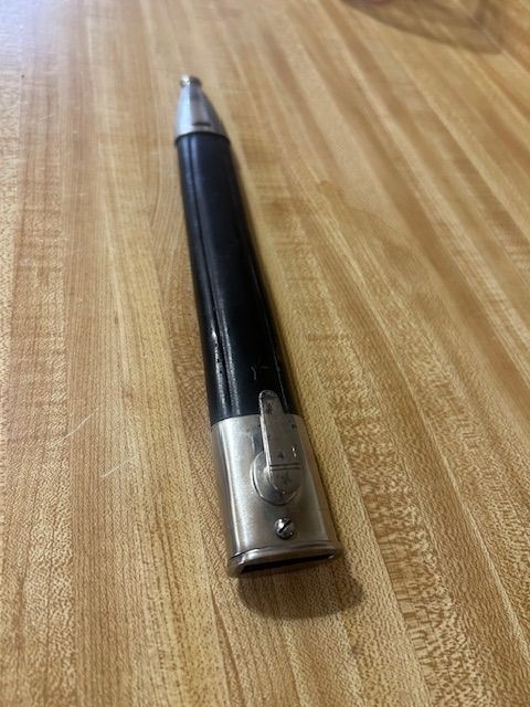 Leather & Nickeled Steel Dress Scabbard- Dress Bayonet or Police Dagger-Nice