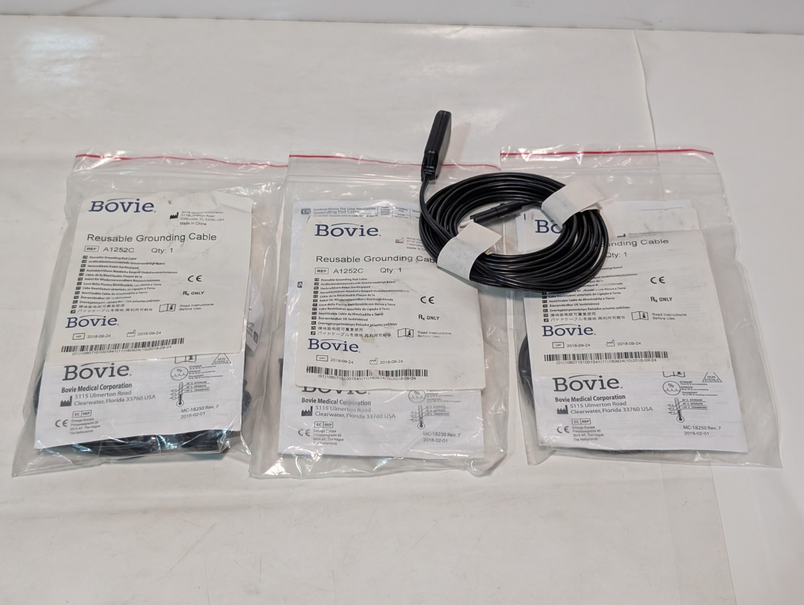Bovie Medical Corporation A1252C Reusable Grounding Cable for Return Electrode