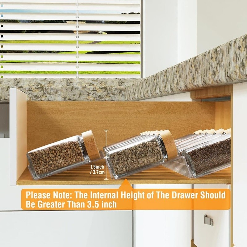Expandable Acrylic Spice Rack Organizer Set 4 Pack Tiered Storage Solution New