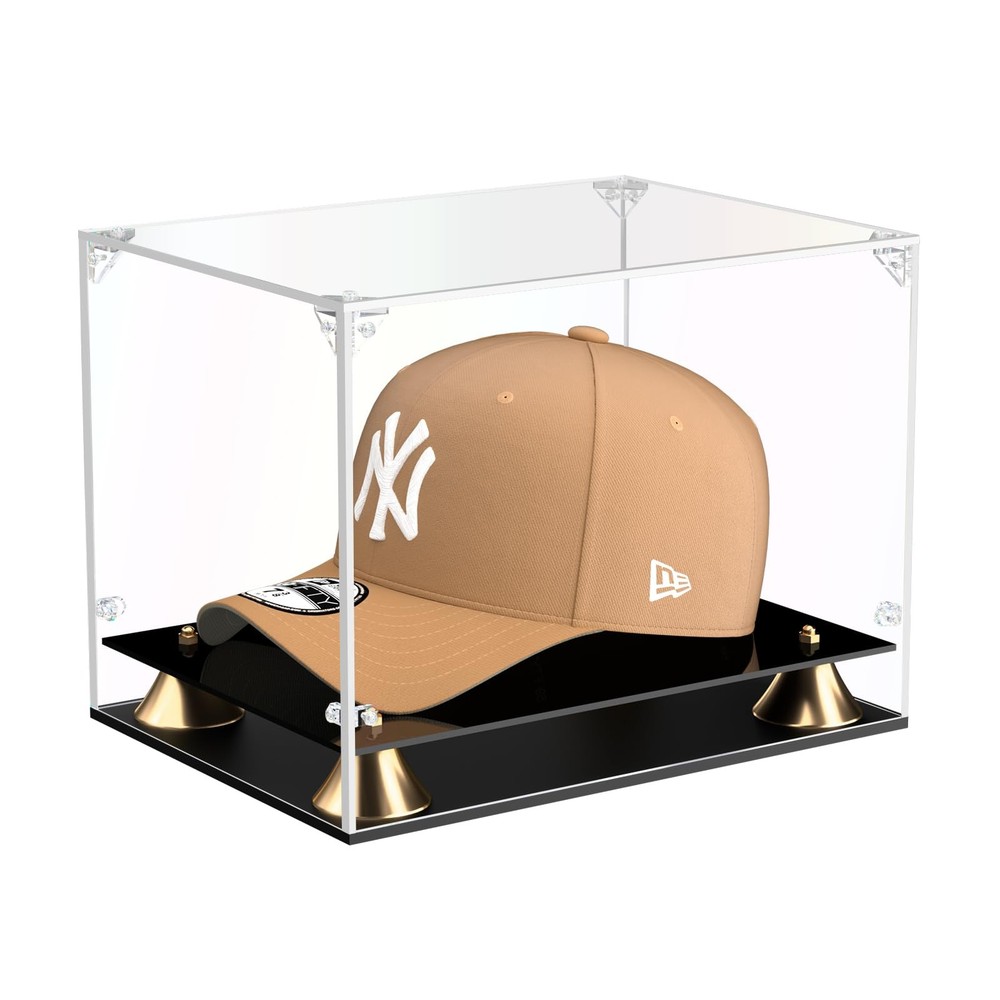 Hat Display Case, Clear Acrylic with Luxury Double-Layer Base | Perfect for