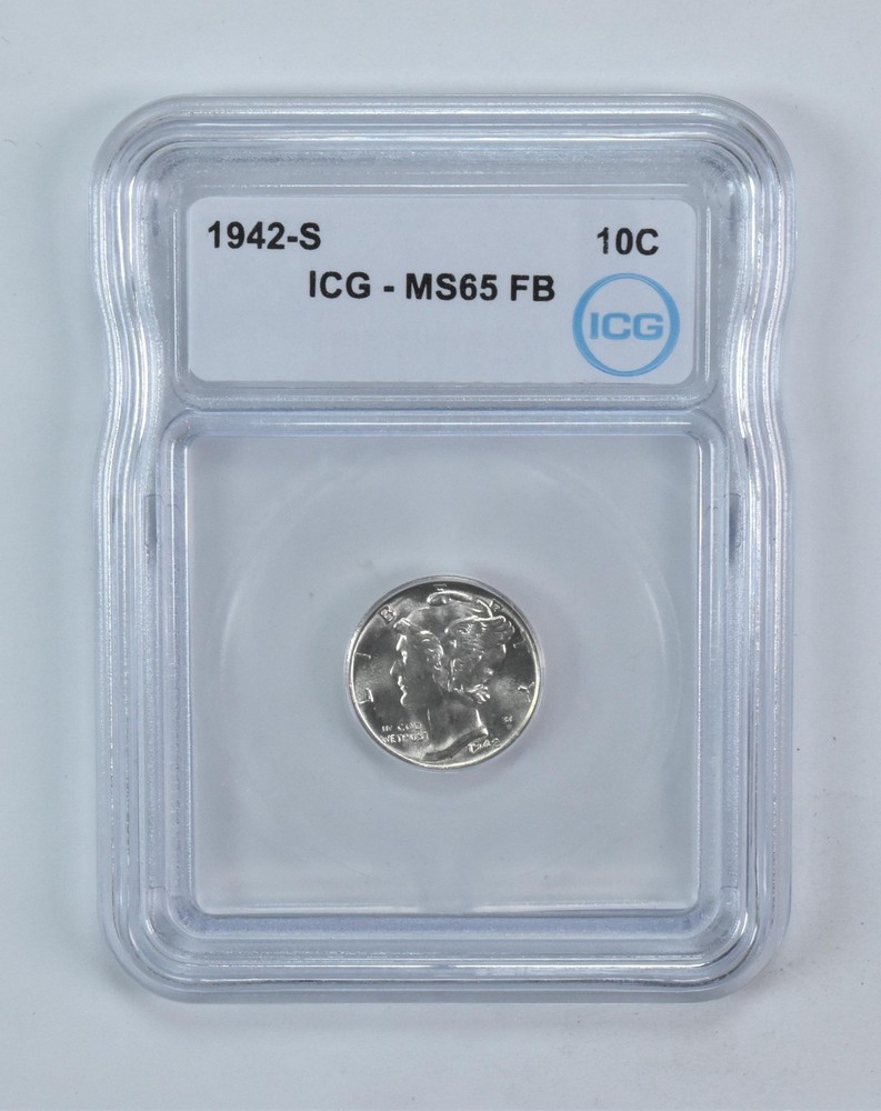 1942-S Mercury Dime MS65 FB ICG