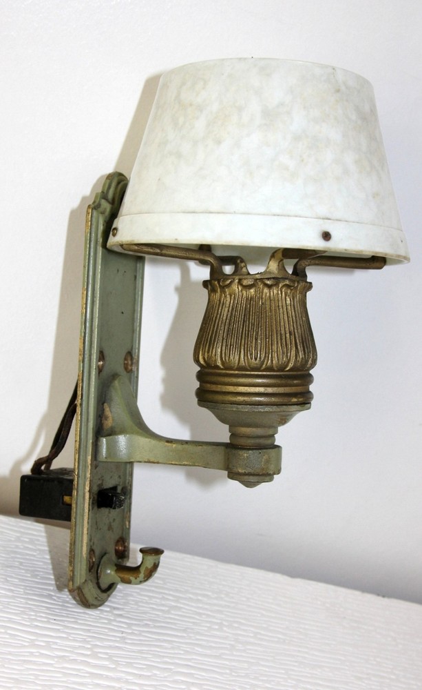 1920 Brass Neoclassical Pullman Sleeper Passenger Railroad Car Wall Sconce Light