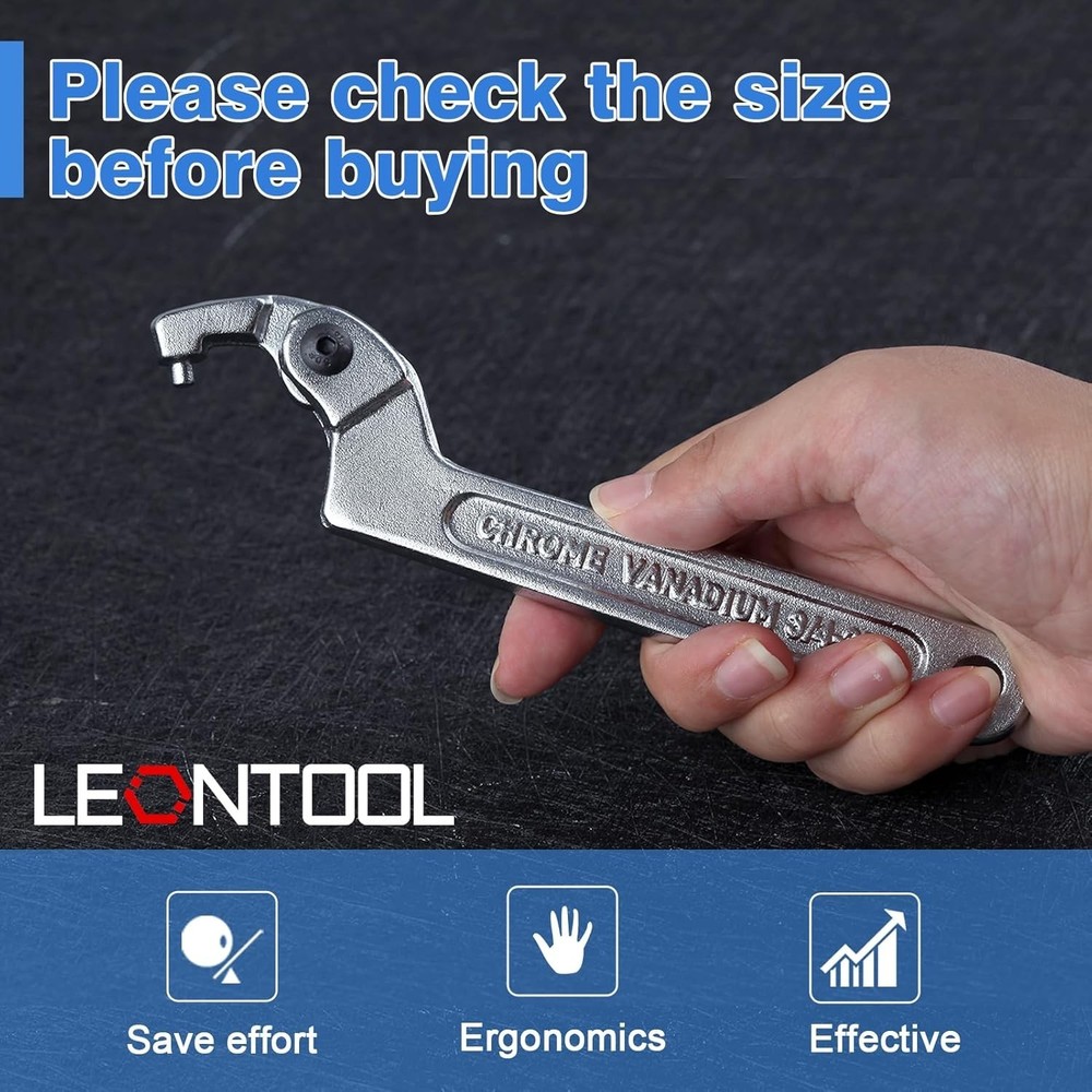 Adjustable C Spanner Hook Wrench Tool Adjustable Pin Spanner Wrench Tool for