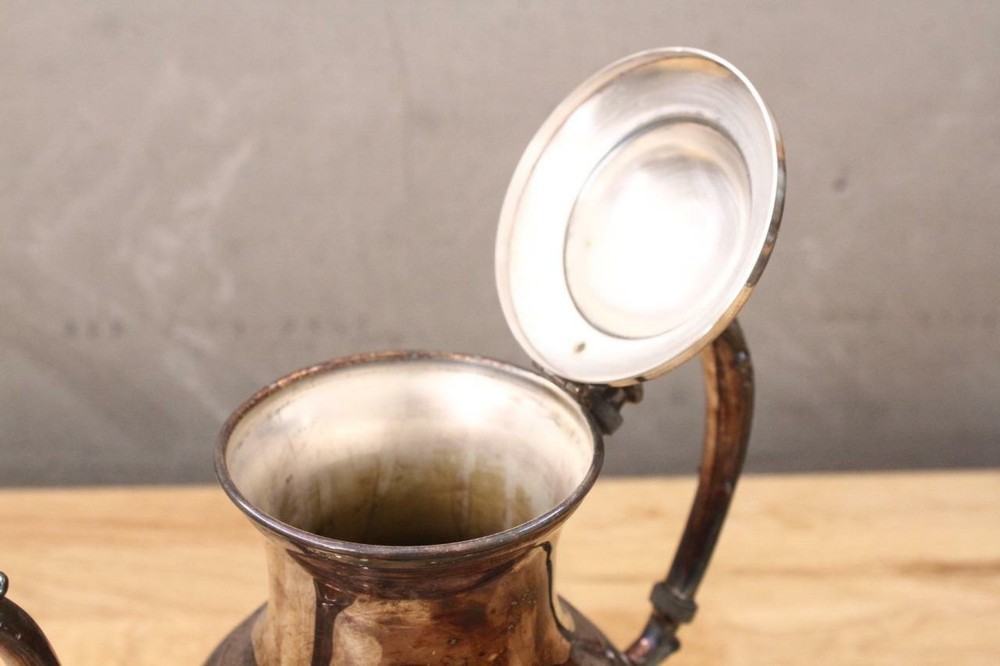 Vintage Metalware Birmingham ENGLISH Silver on Copper Large Creamer & Sugar Set