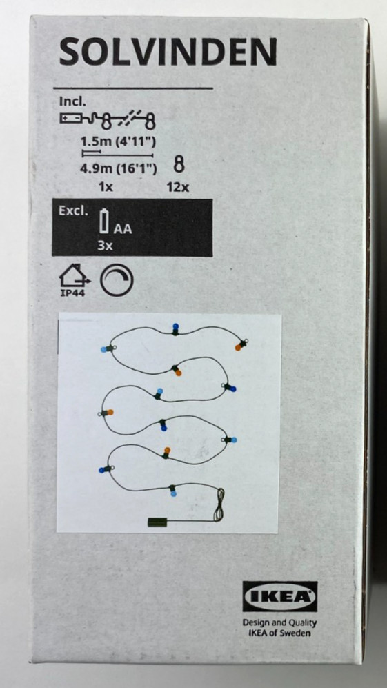 IKEA SOLVINDEN LED Multicolor String Light with 12 lights 205.931.85
