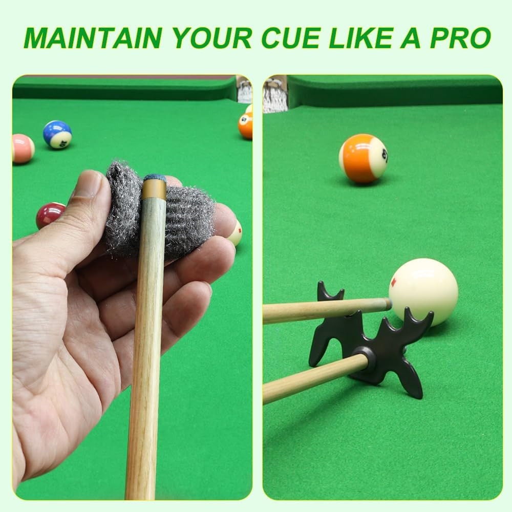 19 Pcs Pool Table Cleaning Kit- Complete Billiard Accessories Set with Pool Tabl