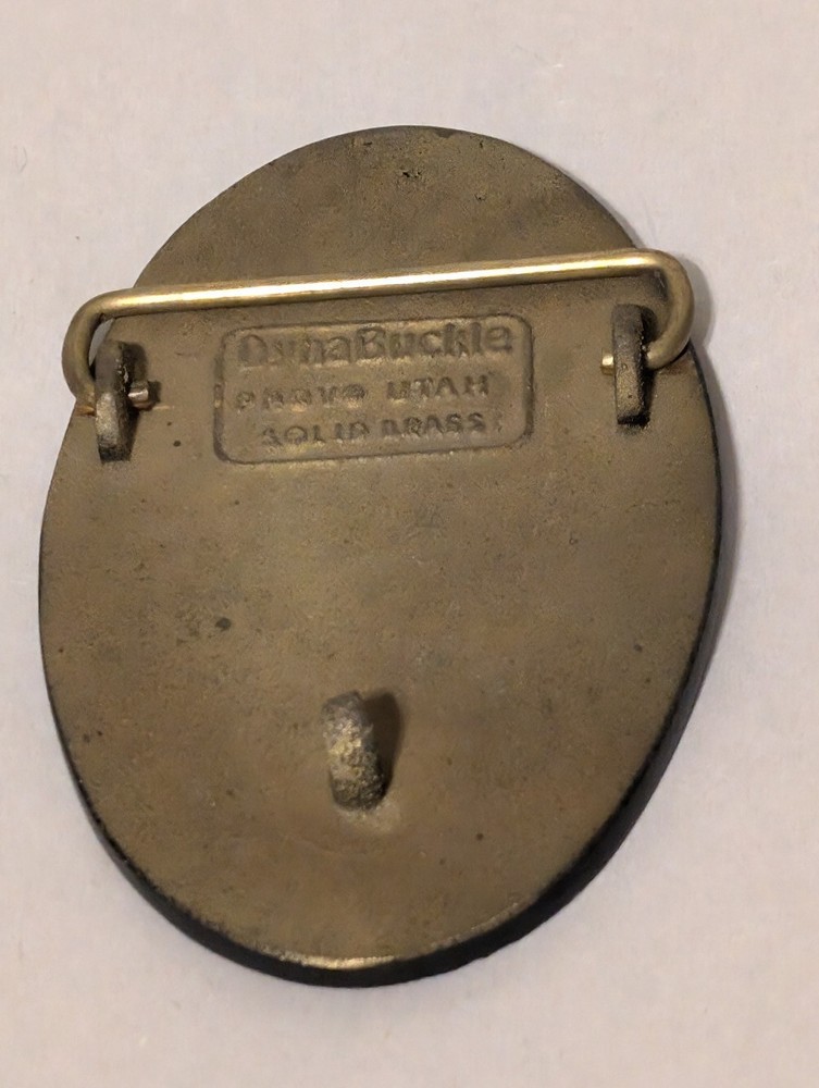 3.5" Rogers World Globe Logo Solid Brass Advertisement Belt Buckle DynaBuckle