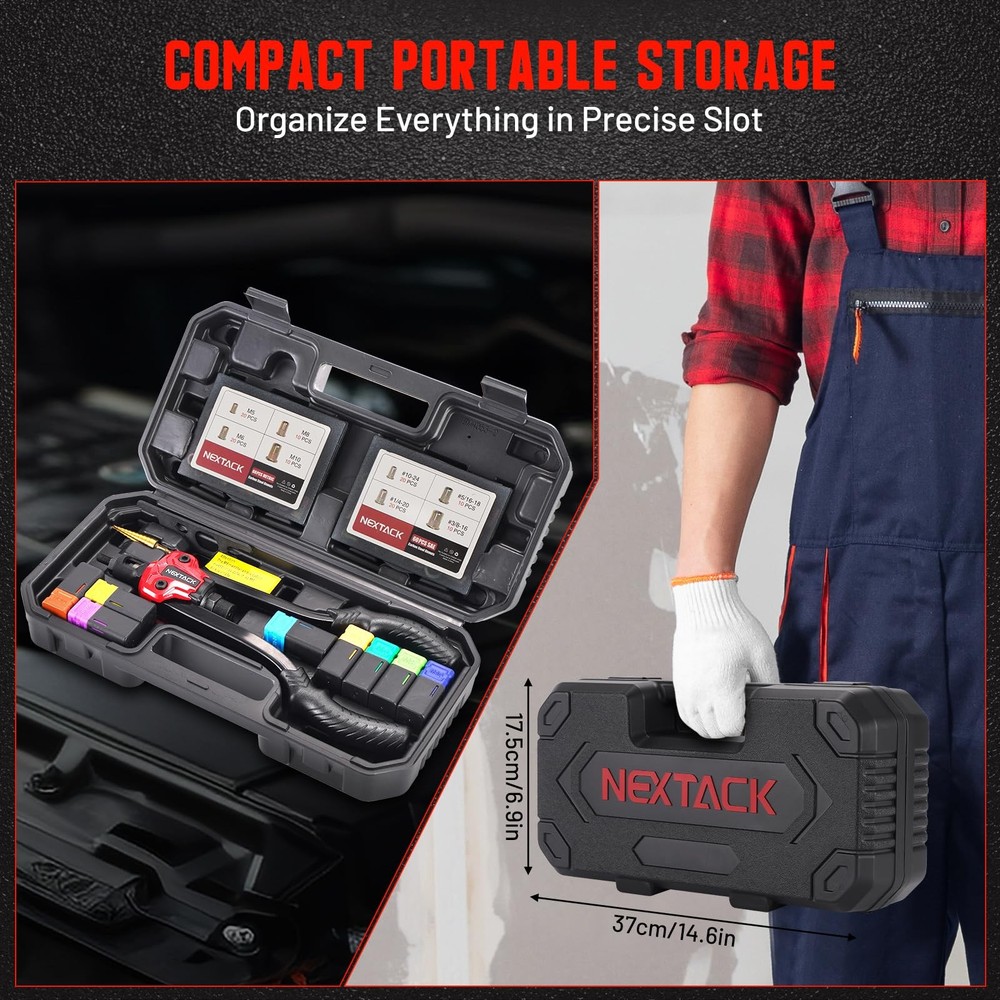 NEXTACK Rivet Nut Tool Kit 13-inch Rivnut Kit/120 Nutserts, Red & Black