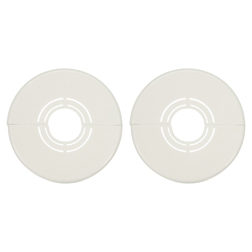 2pcs Wall Split Flange 0.39" Plastic Round Split Flange Pipe Cover, White