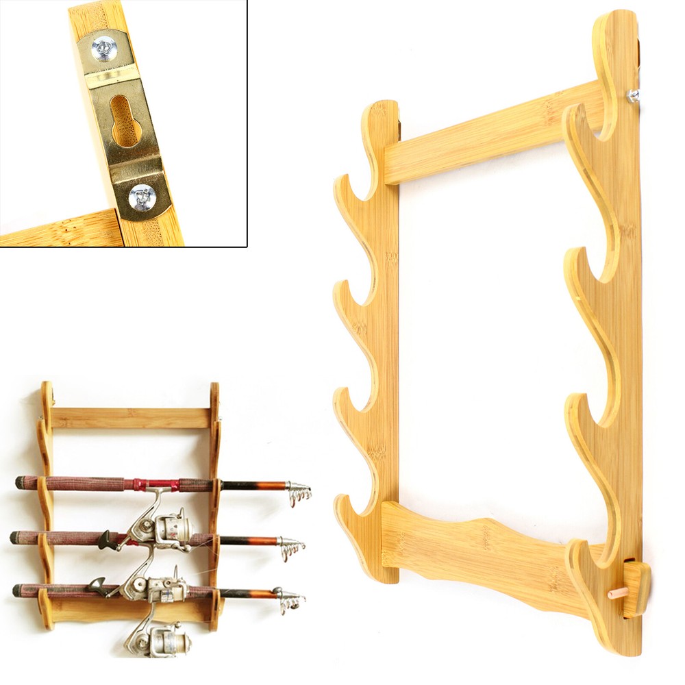 Wall-Mounted Display Rack Sword Mount Stand 4-Layer Bamboo Mount Display Stand