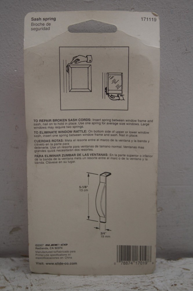Slide-Co Window Hardware Sash Spring #171119
