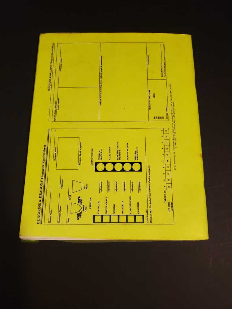 Dungeons & Dragons Dungeon: Players Manual 1983 ☆ Authentic ☆ LAMINATED ☆
