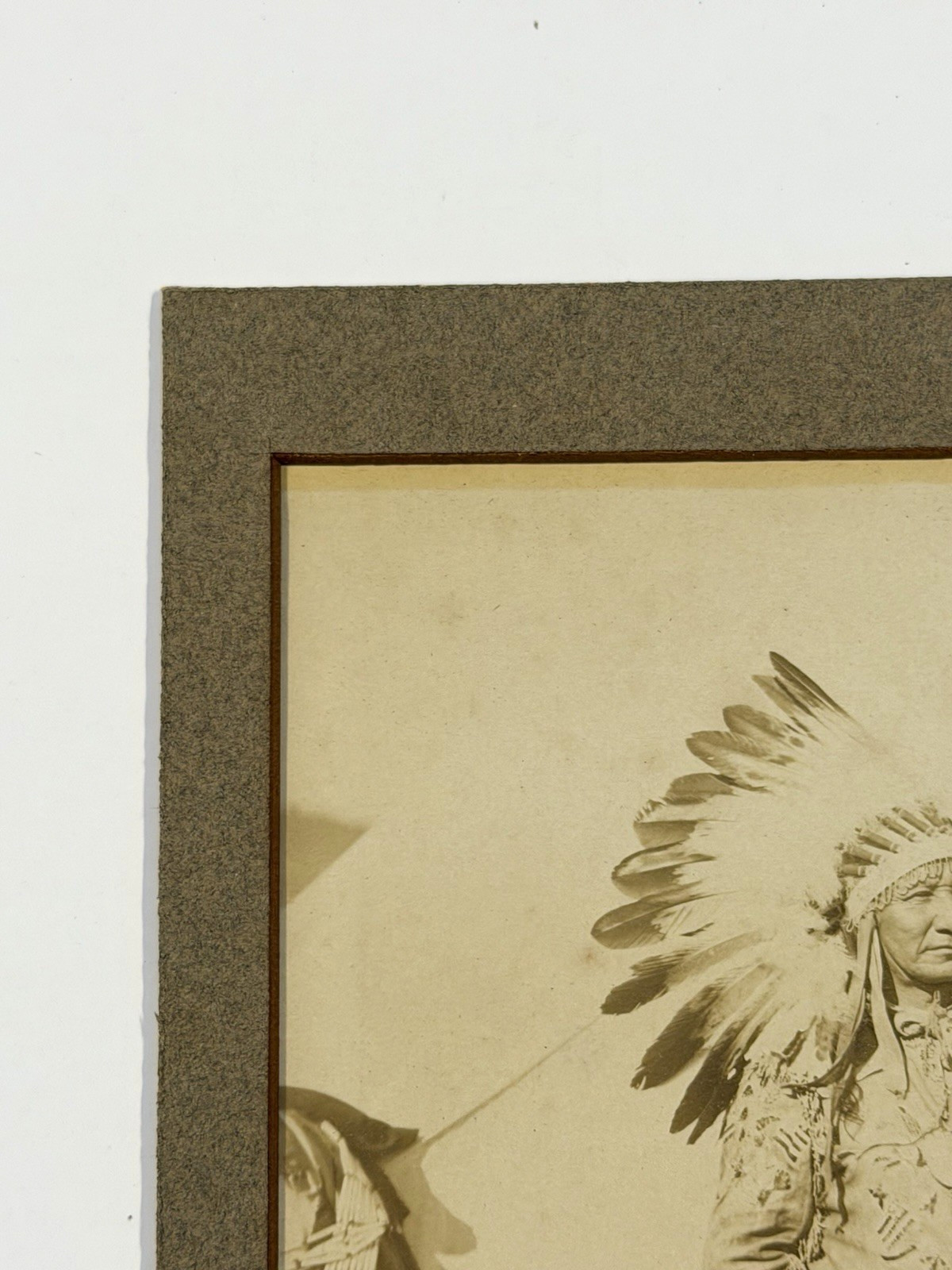 Vintage Native American Cabinet Photo Titled: "Lone Dog"; Early 20th Century