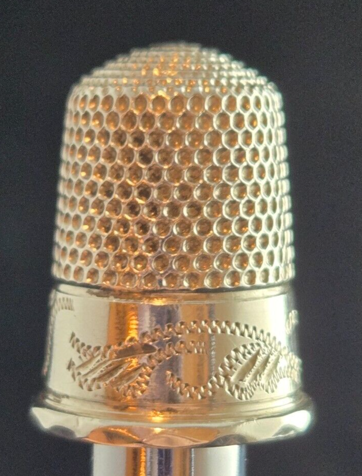 1891 Antique Sterling Silver British Sewing Thimble