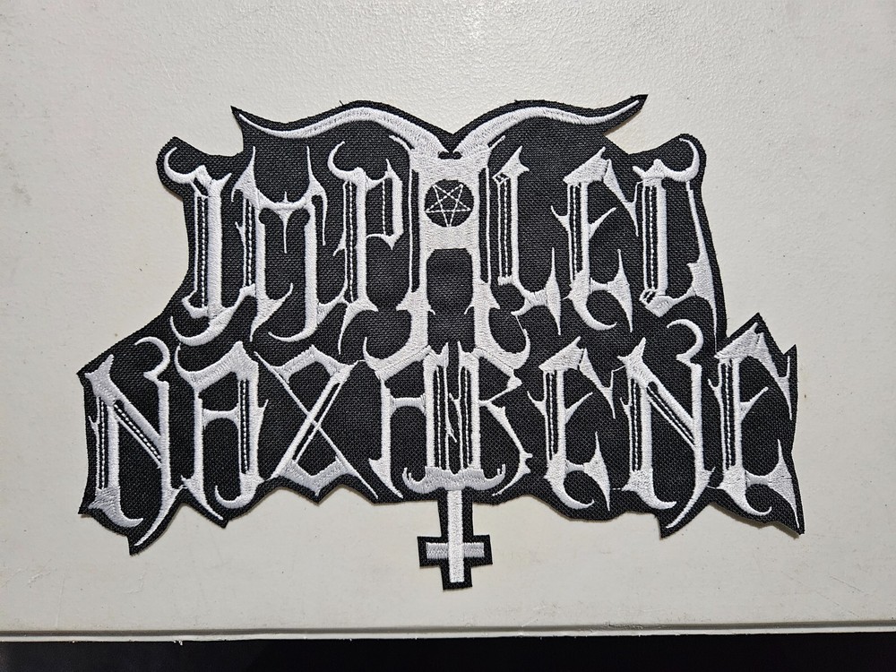 IMPALED NAZARENE,SEW ON WHITE EMBROIDERED LARGE BACK PATCH