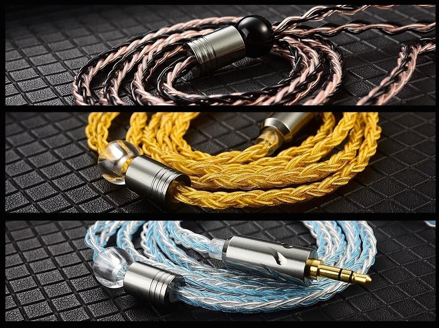 QKZ T1 8 Core TC Silver Plated Hifi Earphone Cable 3.5mm! FAST FREE USA SHIP!