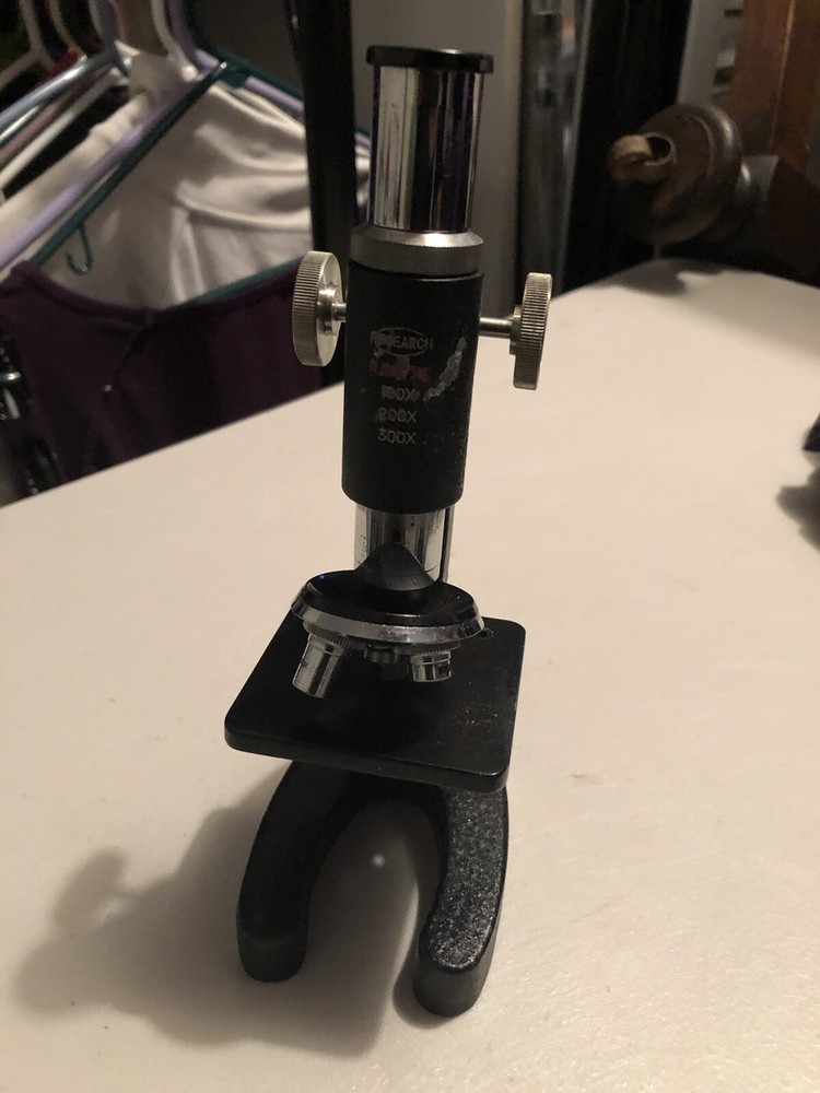 Vintage Mark Xii Sudent Microscope Wooden Case