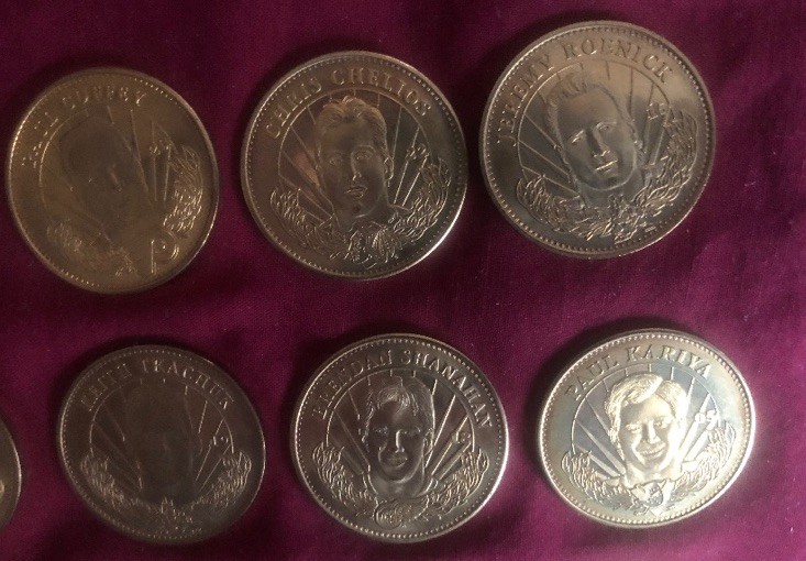 Lot Of (18) Different 1996-97 Pinnacle Mint Brass Hockey Coins