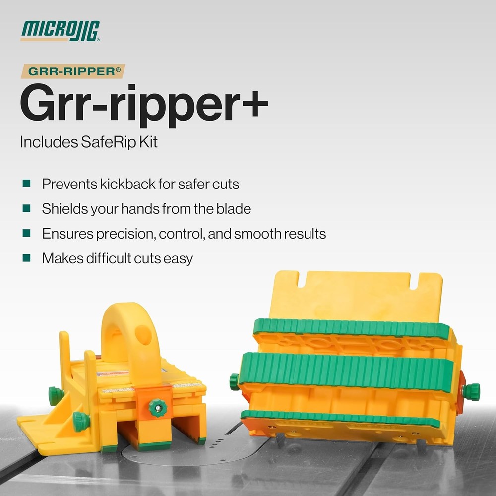 GRR-RIPPER+ by . Includes Saferip Kit. Fully Adjustable 3D Push Block for Table