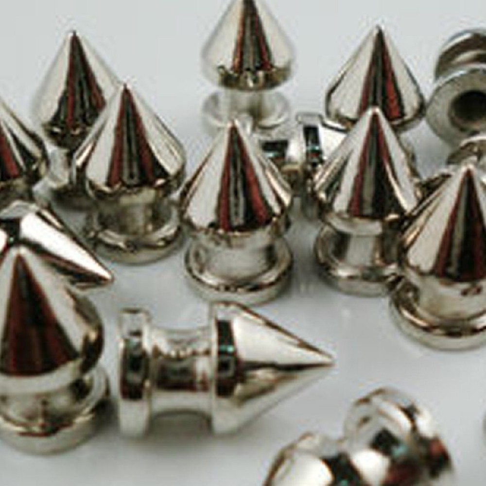 50 Pcs Silver Tree Spike Screwback Studs For Diy Leather Crafting