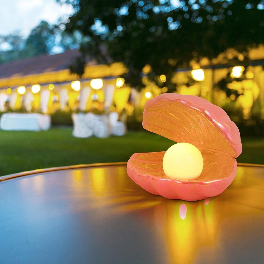 Shell Pearl Light Ceramic Night Light Ceramics Desktop Ornament Portable Night
