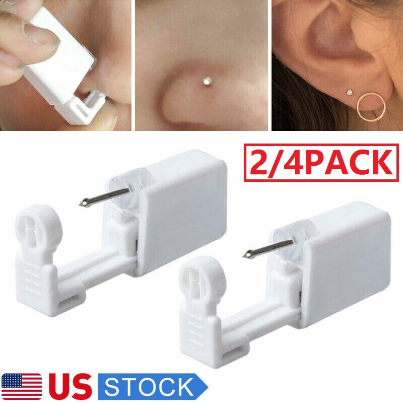 4 Pack Safety Ear Piercing Kit Disposable Self Nose Piercing Gun with Ear Stud