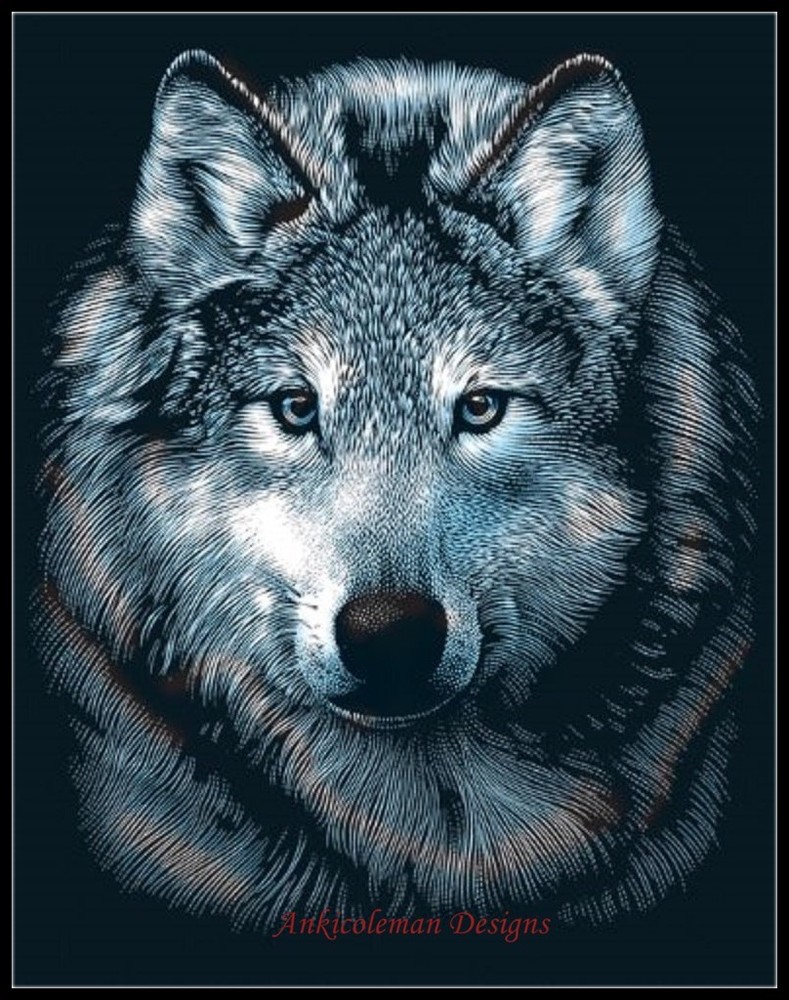 Counted Cross Stitch Kits Needlework Crafts DIY Chart- Wolf Portrait