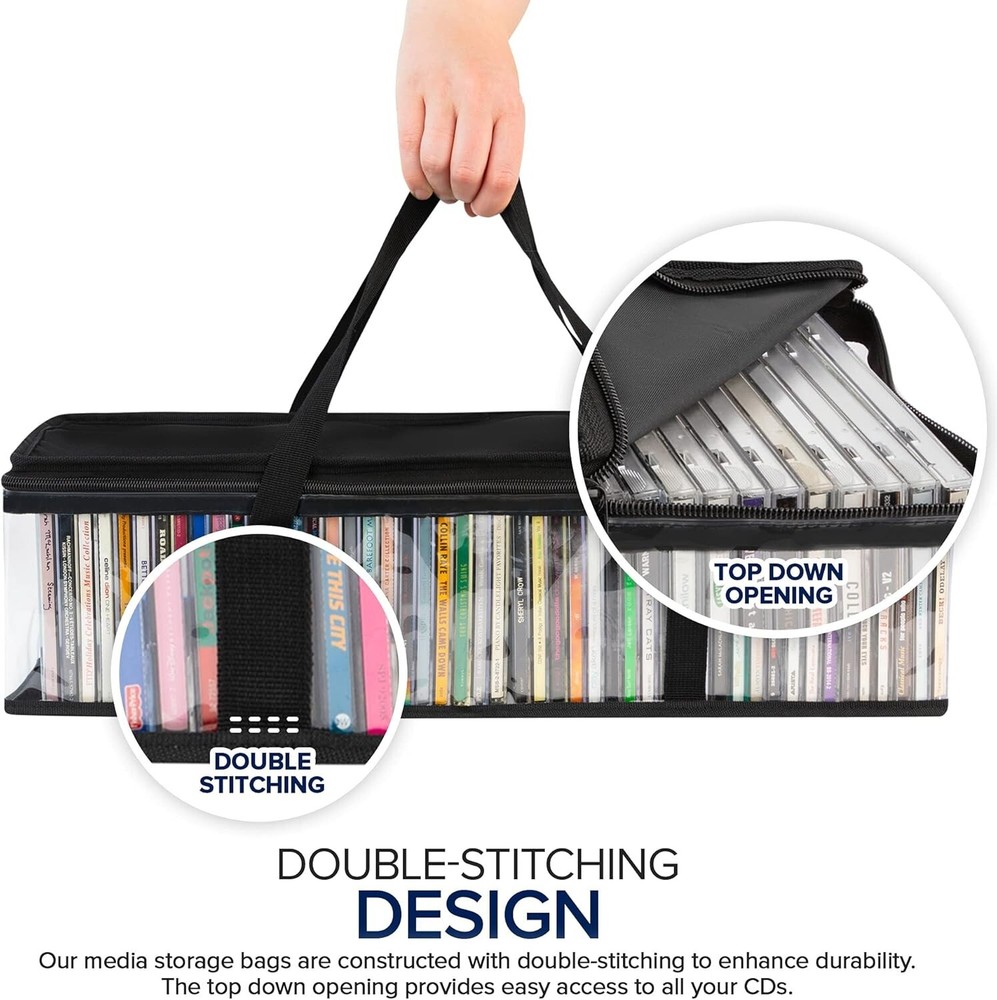 2 CD Storage Rack Box Holder Disk Case Media Display Space Store Organizer Black