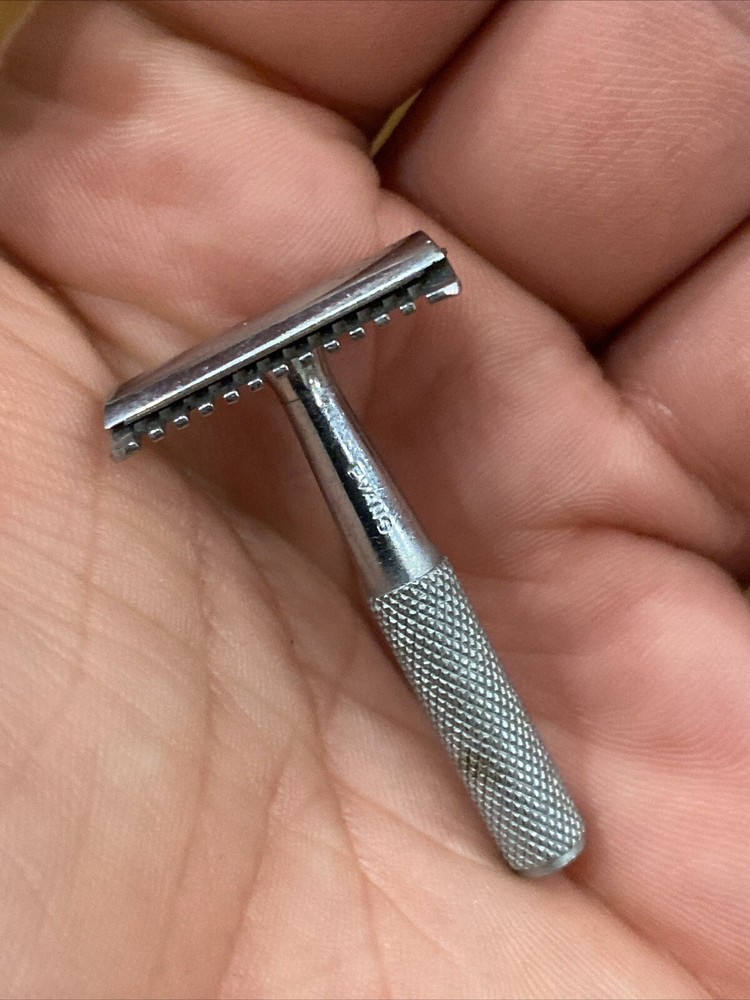Vtg EVANS Miniature Tiny Small Ladies Model Double Edged Safety Razor Shaver
