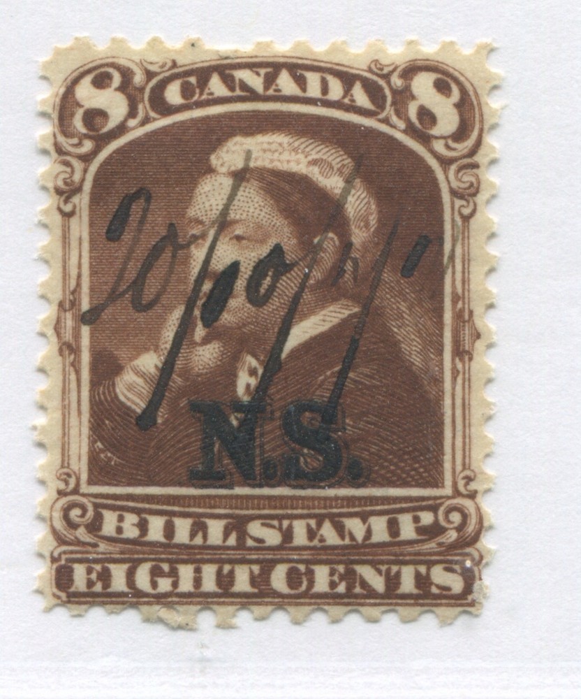 Nova Scotia QV 8 cents Bill stamp used