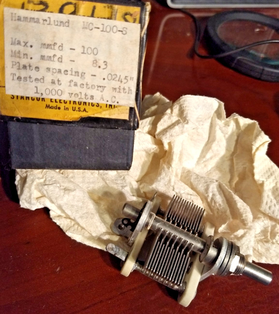 Hammarlund Shortwave Midget Condenser code MC-100-S - Air Tuner - NOS in Box