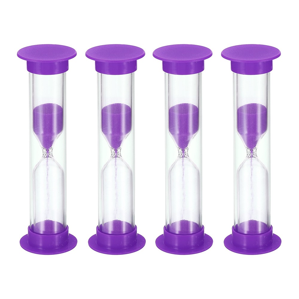 4Pcs 1 Minute Sand Timer Small Sandy Clock, Count Down Sand Glass Purple