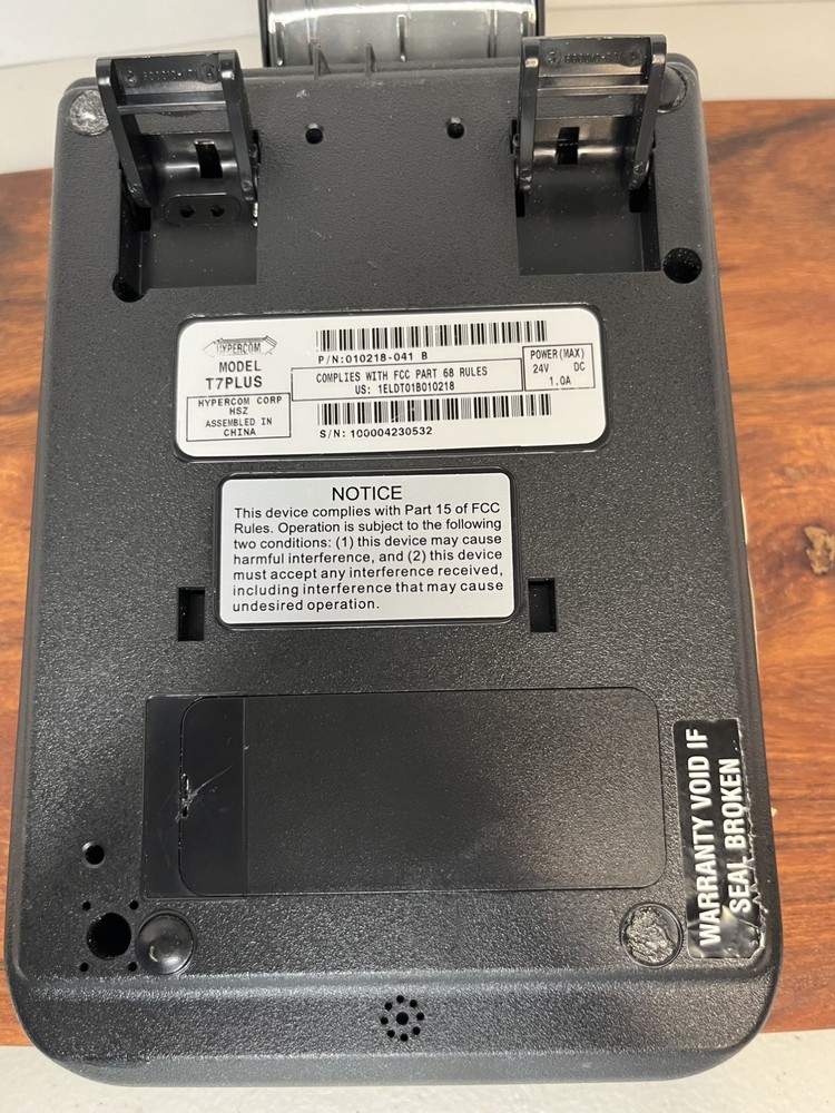 Hypercom T7Plus POS PIN Credit Card Terminal Reader Machine ***FOR PARTS ONLY***
