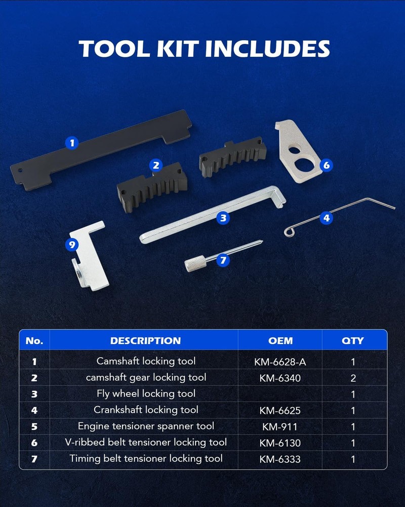 Orion Motor Tech Engine Camshaft Tensioning Locking Alignment Timing blue