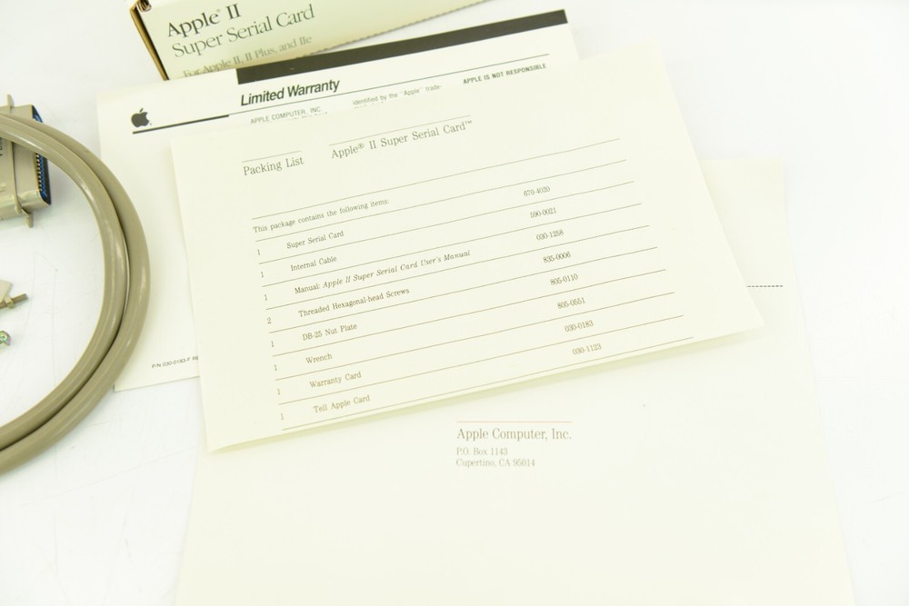 Apple Lot - Epson APL Board & Cable - Imagewriter Printer Cable - Empty Boxes