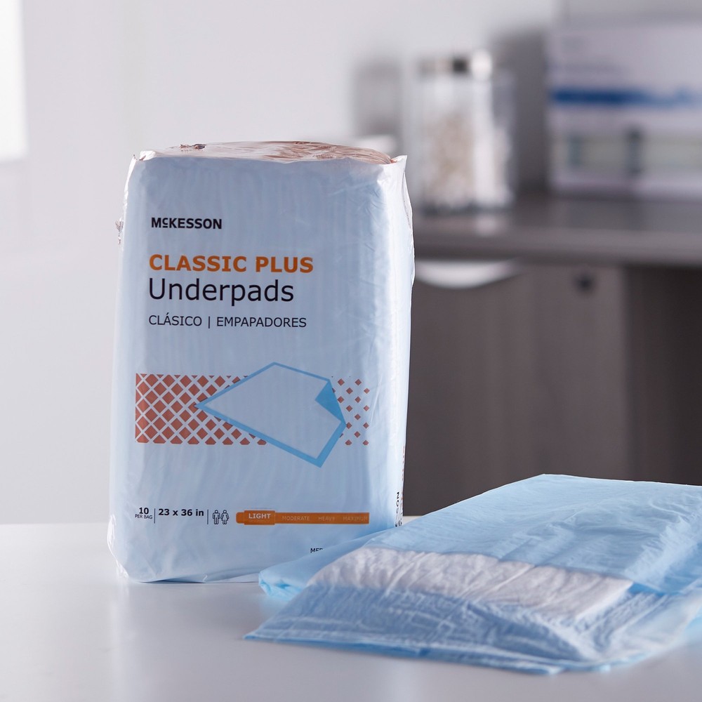 50 Ct McKesson Light Absorbency Disposable Underpads 23"c36"