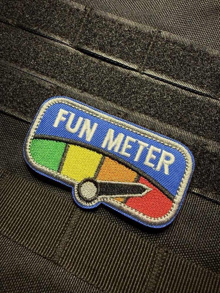 Fun Meter Funny Tactical Morale Patch Hook Loop 2.5" x 1.75" Color