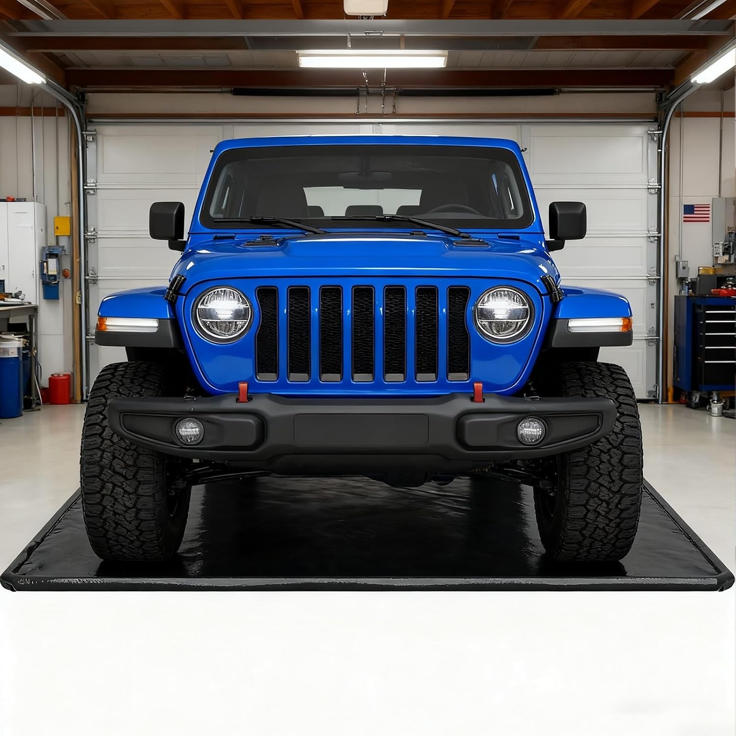 MOPHOTO Containment Garage Floor Mat Under Car HeavyDuty WaterproofGarage Carpet