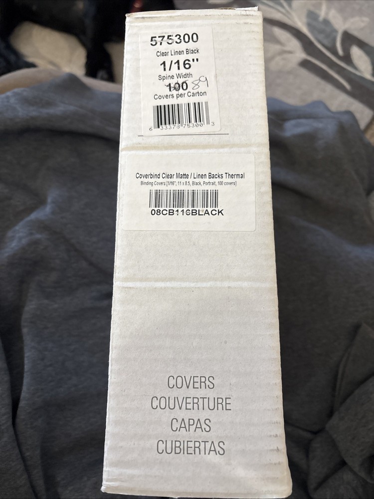 Binding Covers 1/16” 89 Count Open Box