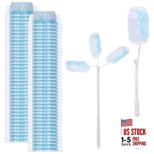60 Count Duster Refills, 360° Heavy Duty Dusters Kit Disposable Microfibre