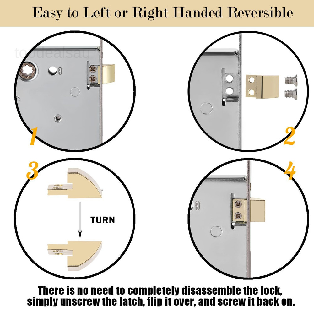 Mortise Lock Set for Interior 1 Pack, Antique Brass