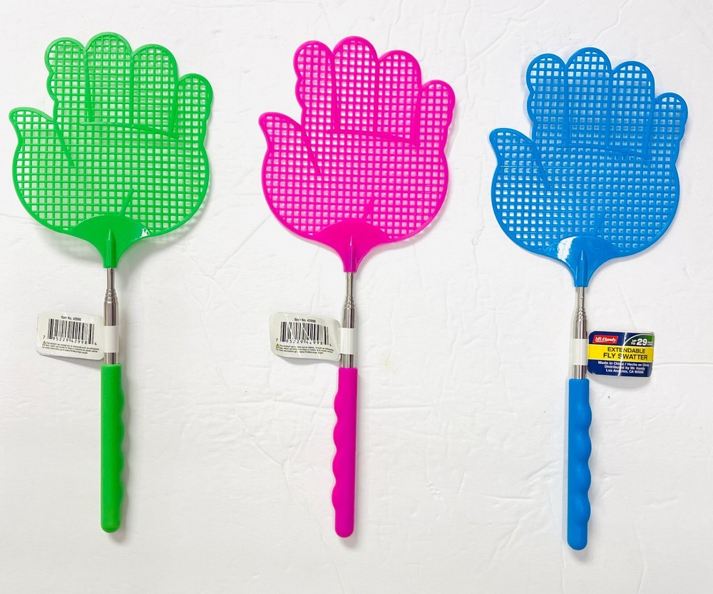 3 Pack Extendable Fly Swatter Mosquito Bug Telescopic Expand Control Fly Swatter