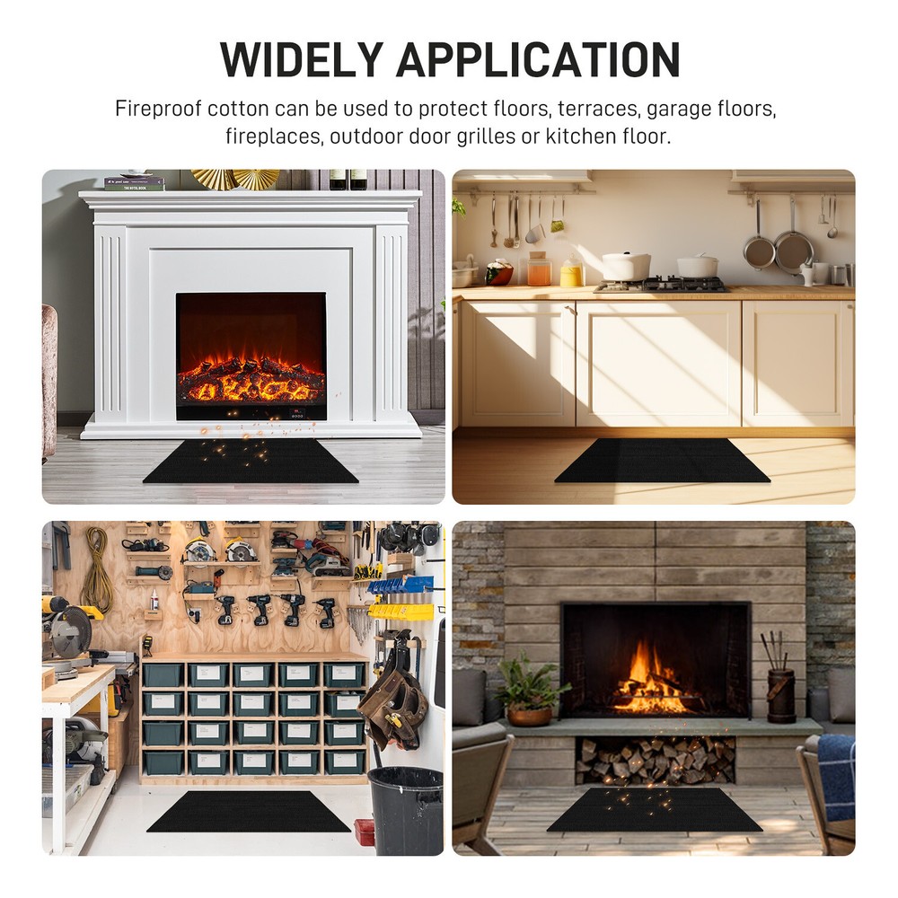 Fireproof Pit High Temp Mat Fire Pit Mat & Grill 40 Inch Deck Protector